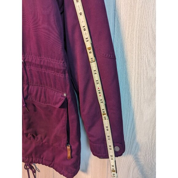 Womens Columbia Cotton Blend Hooded Coat size Small Purple Flannel Lined - Picture 6 of 7